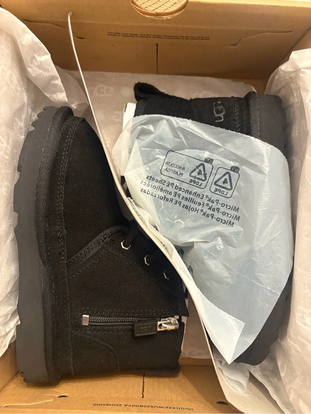 UGG Kids Classic Brand New Black Suede Neumel Boot